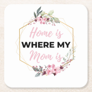 Home is waar mijn moeder zwart is kartonnen onderzetters