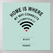 Home is waar mijn WiFi automatisch verbinding maak Poster (Voorkant)