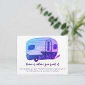 HOME IS WAAR U PARKEREN IT Nieuw adres Camper RV Briefkaart (Staand voorkant)