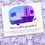 HOME IS WAAR U PARKEREN IT Nieuw adres Camper RV Briefkaart<br><div class="desc">Thuis is waar je het parkeert! Gebruik deze schattige aangepaste kaart om mensen op de hoogte te stellen van uw nieuwe adres wanneer u verhuist. Pas aan met uw gegevens. Voeg ook tekst toe aan de achterkant. Kijk eens in mijn shop voor meer!</div>