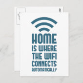 Home is waar WIFI automatisch verbindt Briefkaart (Voorkant / Achterkant)