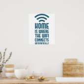 Home is waar WIFI automatisch verbindt Poster (Keuken)