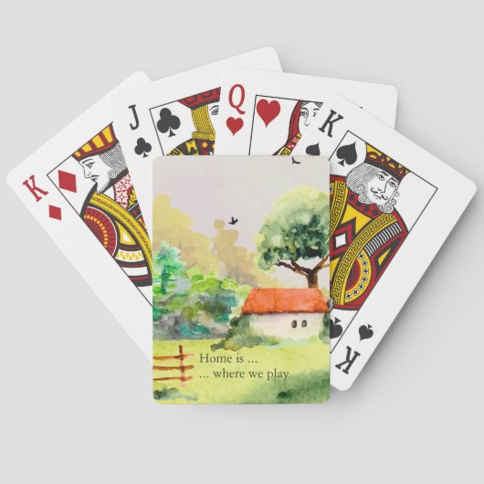 Home is... Watercolor Countryside Pokerkaarten (Achterkant)