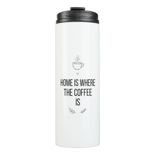 Home Is Where Coffee Is Mug Thermosbeker (Voorkant)