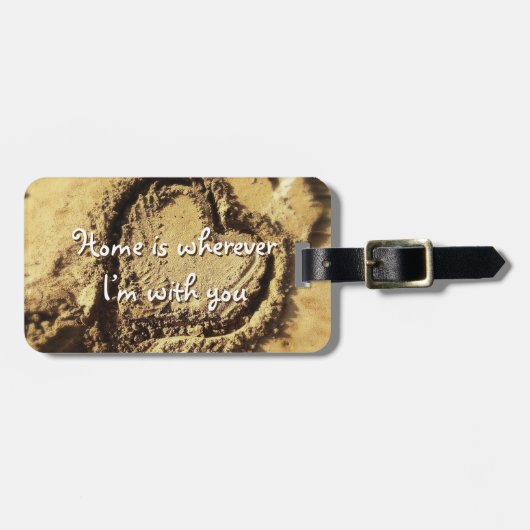 Home is Where I'm With You Heart beroemd gemaakt d Bagagelabel (Voorkant horizontaal)