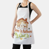 Home Is Where My Cat Is Cute Cat Lover Quote Desig Schort (Insitu)