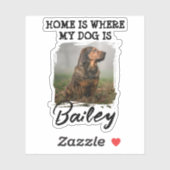 Home Is Where My Dog Is Custom Dog Name and Photo Sticker (Vel)