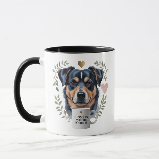 Home Is Where My Dog Is – Rottweiler Love Mok 11oz (Links)