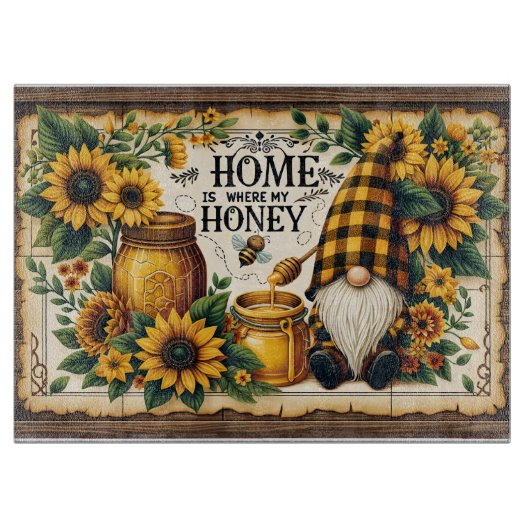 Home Is Where My Honey Bee Cutting Board Snijplank (Voorkant)
