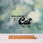 Home is where the cat is acryl bord (Neutraal)