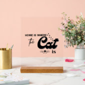 Home is where the cat is acryl bord (Huwelijk)
