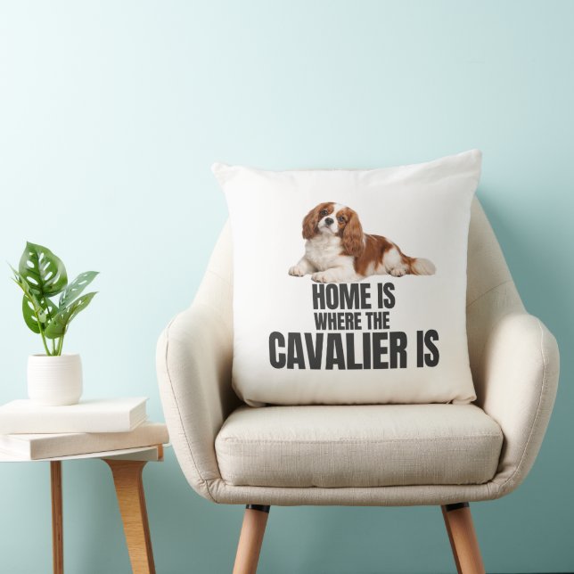Home Is Where the Cavalier Is Throw Pillow Kussen (Stoel)