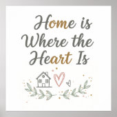 Home Is Where the Heart Is – Cozy Wall Art Quote Poster (Voorkant)