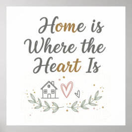 Home Is Where the Heart Is – Cozy Wall Art Quote Poster