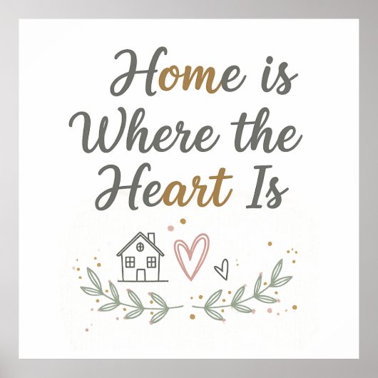 Home Is Where the Heart Is – Cozy Wall Art Quote Poster (Voorkant)