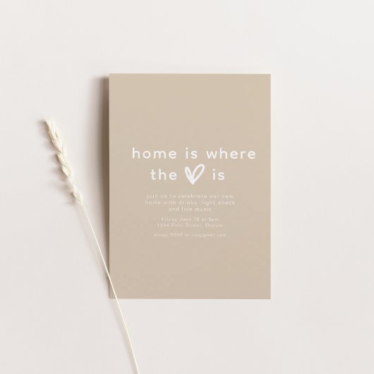Home is Where the Heart is Housewarming Invite Kaart