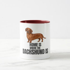 Home Is Where the Red Dachshund Is Coffee Mug Mok