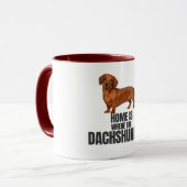 Home Is Where the Red Dachshund Is Coffee Mug Mok (Voorkant links)