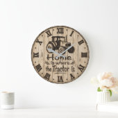 Home Is Where the Tractor Is Rustic Farmhouse Grote Klok (Huis)