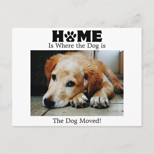 Home is Where to Dog is Moving Aankondiging Briefkaart (Voorkant)