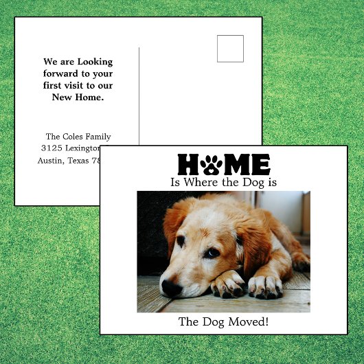 Home is Where to Dog is Moving Aankondiging Briefkaart