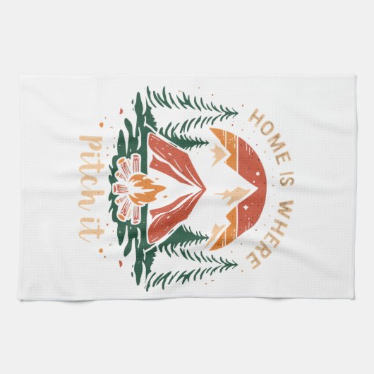 home is where you pitch it shirt, camping t-shirt theedoek (Horizontaal)