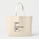 Home Is Wherever Mom Is – Gift For Mom Grote Tote Bag (Voorkant)