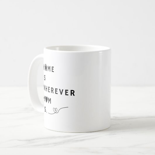Home Is Wherever Mom Is – Gift For Mom Koffiemok (Voorkant links)