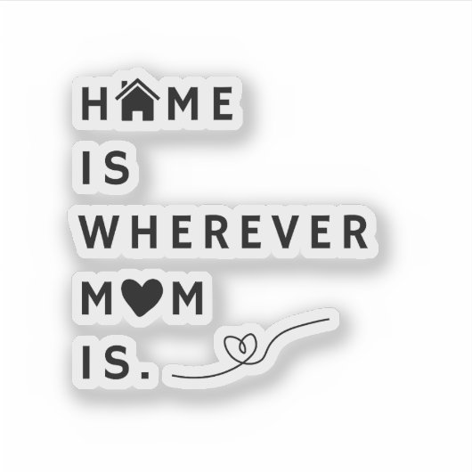 Home Is Wherever Mom Is – Gift For Mom Sticker (Voorkant)
