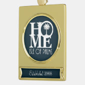 HOME Isle of Palms (jaar vastgesteld) Verguld Banner Ornament (Links)