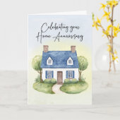 Home Jubileum van Realtor Waterverf House Kaart (Gele Bloem)