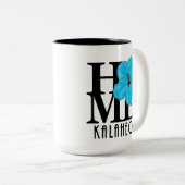 HOME Kalaheo Blue Hibiscus "15oz Tweekleurige Koffiemok (Voorkant rechts)
