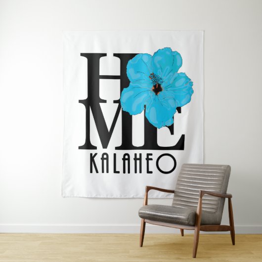 HOME Kalaheo Blue Hibiscus Wandkleed (In situ)
