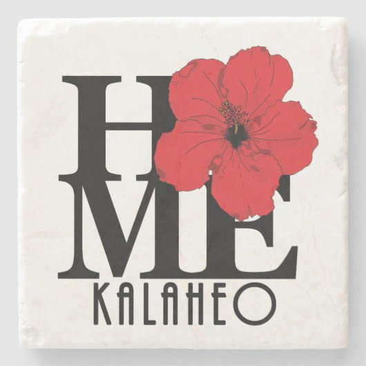 HOME Kalaheo HI Red Hibiscus Stenen Onderzetter (Voorkant)