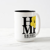 HOME Kalaheo Yellow Hibiscus 15oz Tweekleurige Koffiemok (Voorkant rechts)