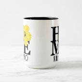 HOME Kalaheo Yellow Hibiscus 15oz Tweekleurige Koffiemok (Center)