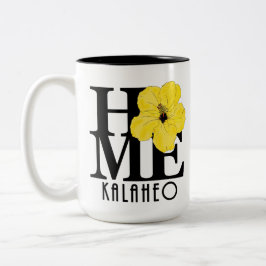 HOME Kalaheo Yellow Hibiscus 15oz Tweekleurige Koffiemok