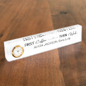 Home kantoor Grappige typografie zwart-wit Naambordje (Zijkant)