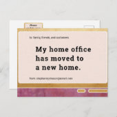 Home Kantoor Nieuw adres Computerscherm verplaatse Aankondigingskaart (Voorkant / Achterkant)