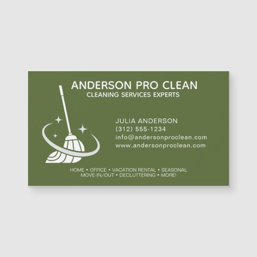 Home & Kantoor Pro Schoonmaak Magnetisch Visitekaa (Voorkant)