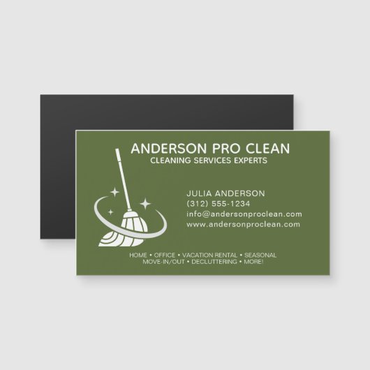 Home & Kantoor Pro Schoonmaak Magnetisch Visitekaa (Voorkant / Achterkant)