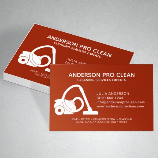 Home & Kantoor Pro Schoonmaakservice Crimson Red Visitekaartje