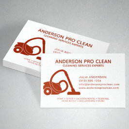 Home & Kantoor Pro Schoonmaakservice Crimson Red Visitekaartje