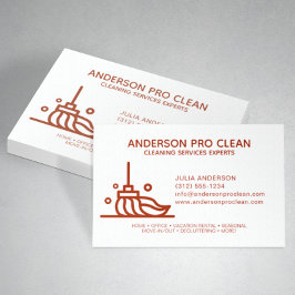 Home & Kantoor Pro Schoonmaakservice Crimson Red Visitekaartje