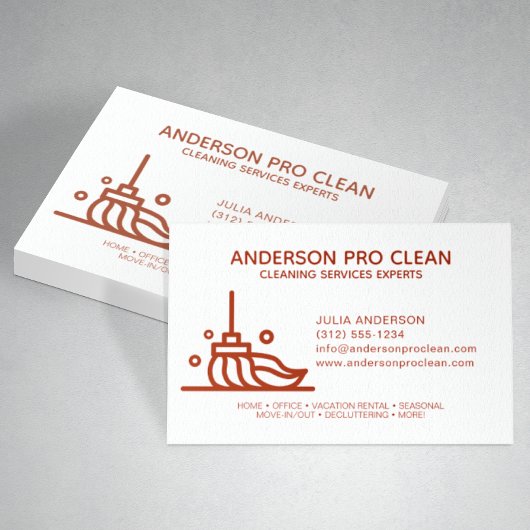 Home & Kantoor Pro Schoonmaakservice Crimson Red Visitekaartje