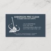 Home & Kantoor Pro Schoonmaakservice Navy Blue Visitekaartje (Voorkant)