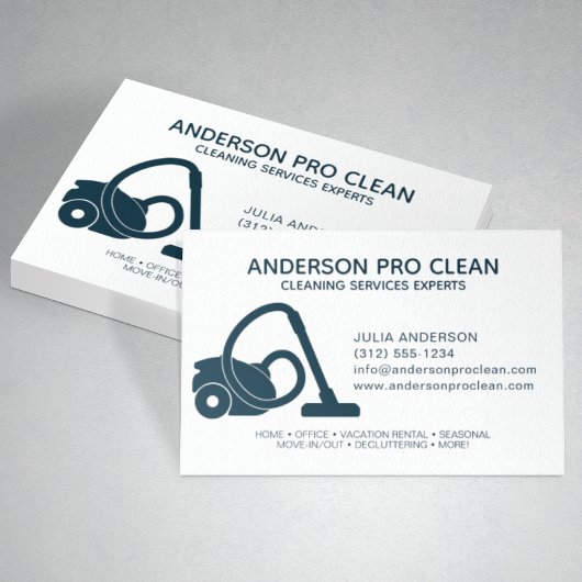 Home & Kantoor Pro Schoonmaakservice Navy Blue Visitekaartje