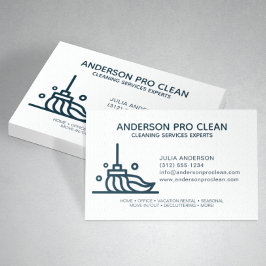 Home & Kantoor Pro Schoonmaakservice Navy Blue Visitekaartje