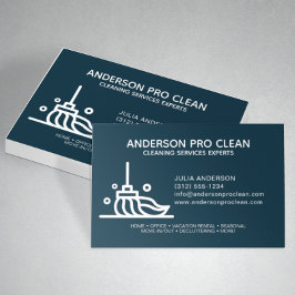 Home & Kantoor Pro Schoonmaakservice Navy Blue Visitekaartje