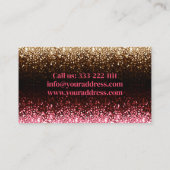 Home & kantoor schoonmaakservice roze gouden glitt visitekaartje (Achterkant)